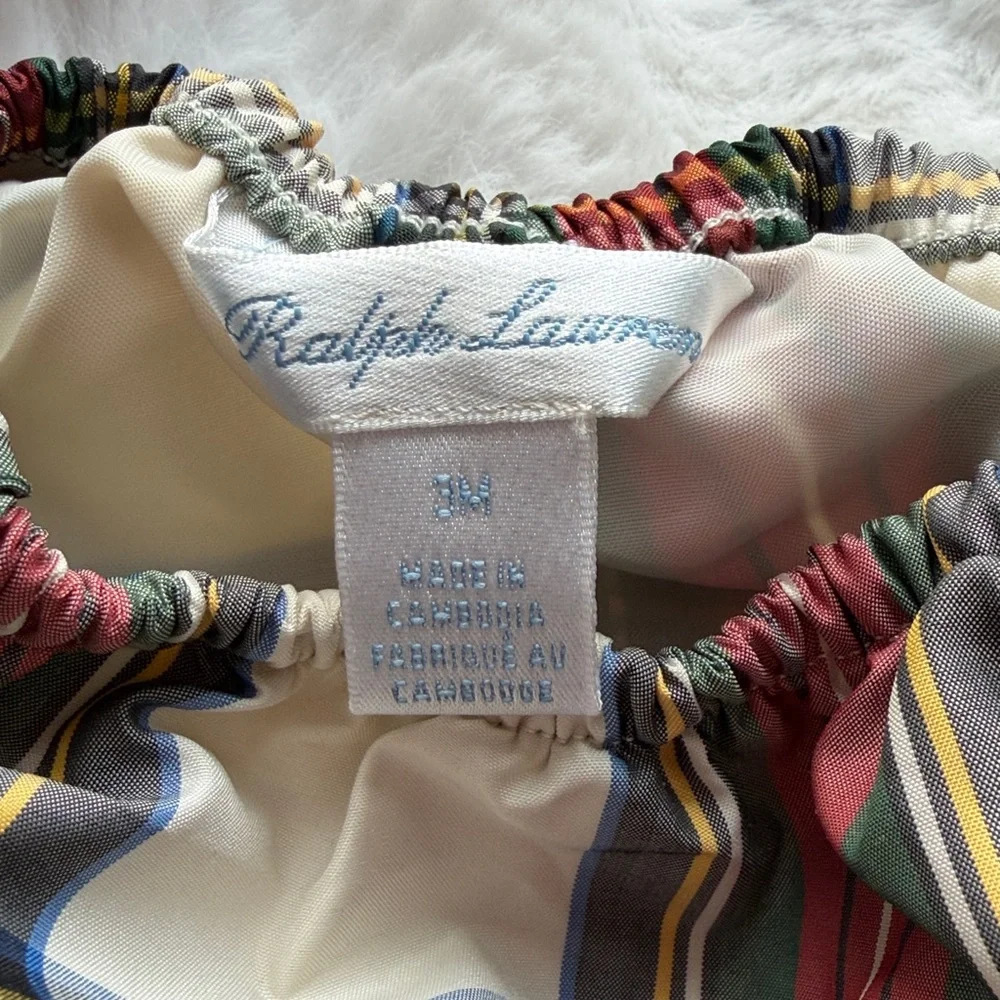 Ralph Lauren Baby Stewart Plaid Short Sleeve Holiday Dress size 3 mos